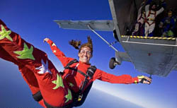 Solo skydiver is all smiles at the last Keys Boogie, in 2006. Photos courtesy of Skydive Sebastian. 